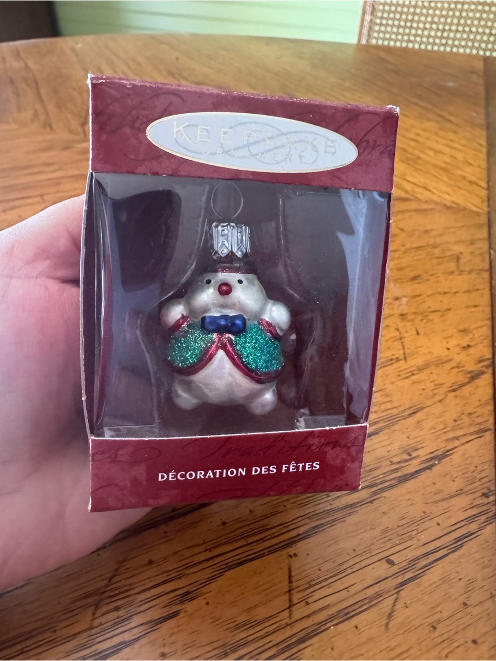 Vintage 2000 Hallmark Keepsake “Li’l Roly-Poly Snowman” Hand-Blown Glass Ornamen